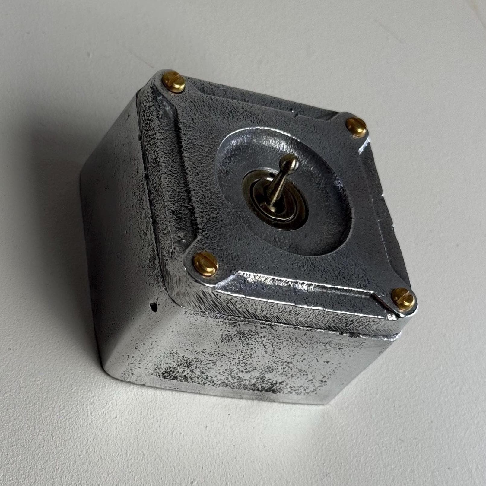 Single Gang 2 Way Conduit Surface Mounting Light Switch Solid Cast Metal Industrial ~ BS EN Approved Vintage Britmac Style