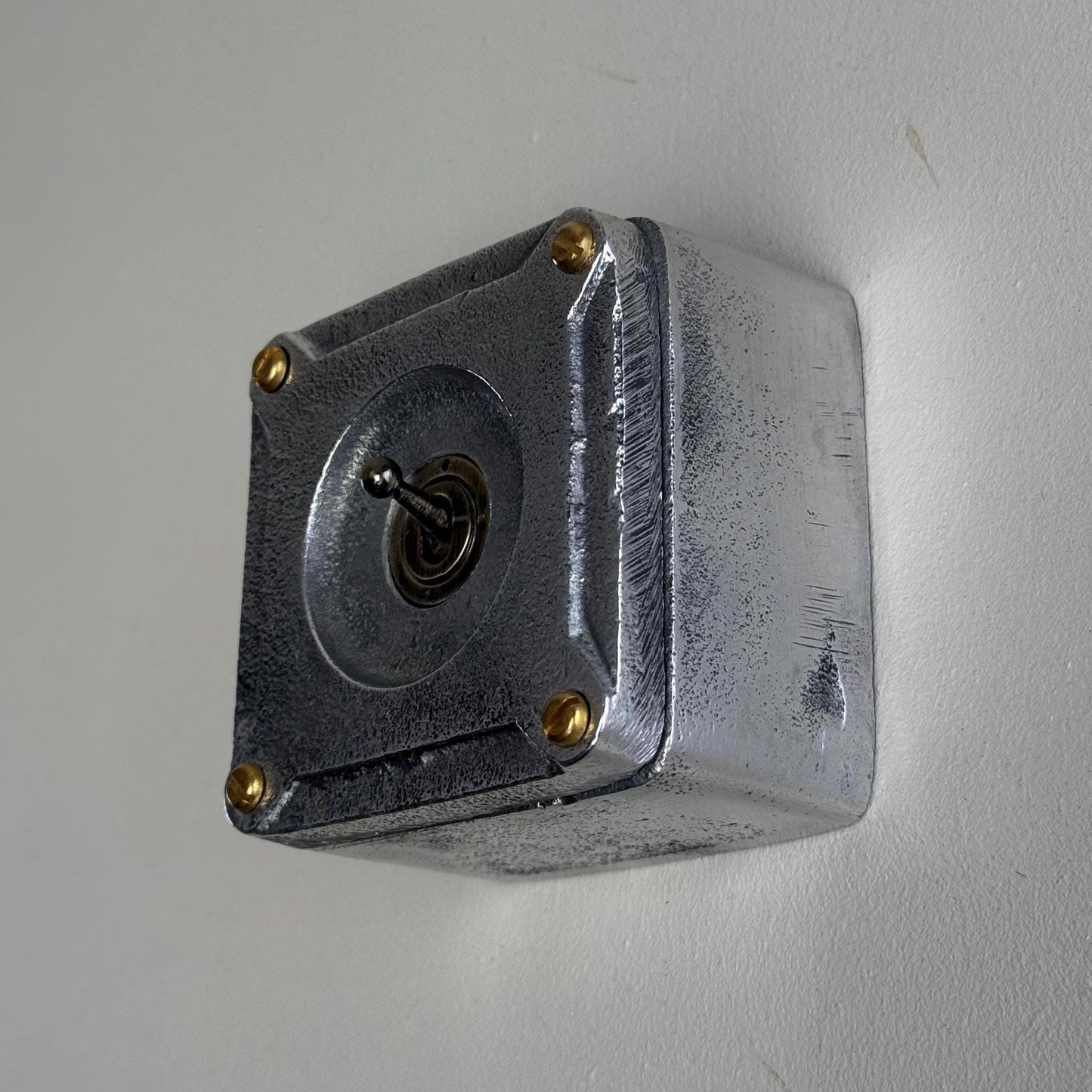Single Gang 2 Way Conduit Surface Mounting Light Switch Solid Cast Metal Industrial ~ BS EN Approved Vintage Britmac Style