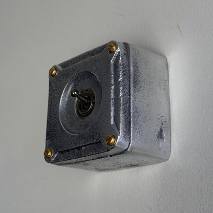 Single Gang 2 Way Conduit Surface Mounting Light Switch Solid Cast Metal Industrial ~ BS EN Approved Vintage Britmac Style