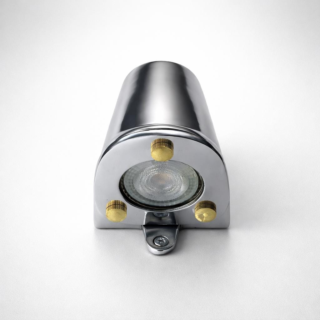 Holt ~ Polished Cast Aluminium Mast Down Light Nautical Wall Sconce Wall