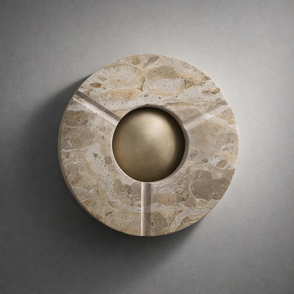 Marble Cigar Ashtray Brass Cigarette Holder Catchall Tray Handcrafted Gift