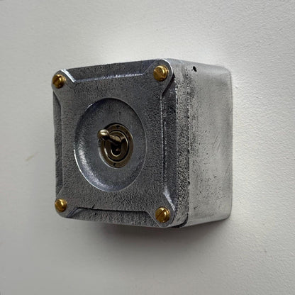 Single Gang 2 Way Conduit Surface Mounting Light Switch Solid Cast Metal Industrial ~ BS EN Approved Vintage Britmac Style