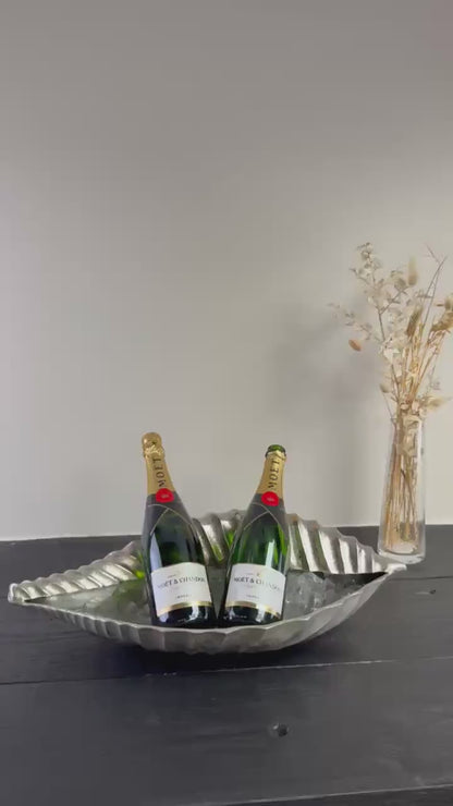 Clamshell Solid Cast Champagne Ice Bucket - Wine Cooler