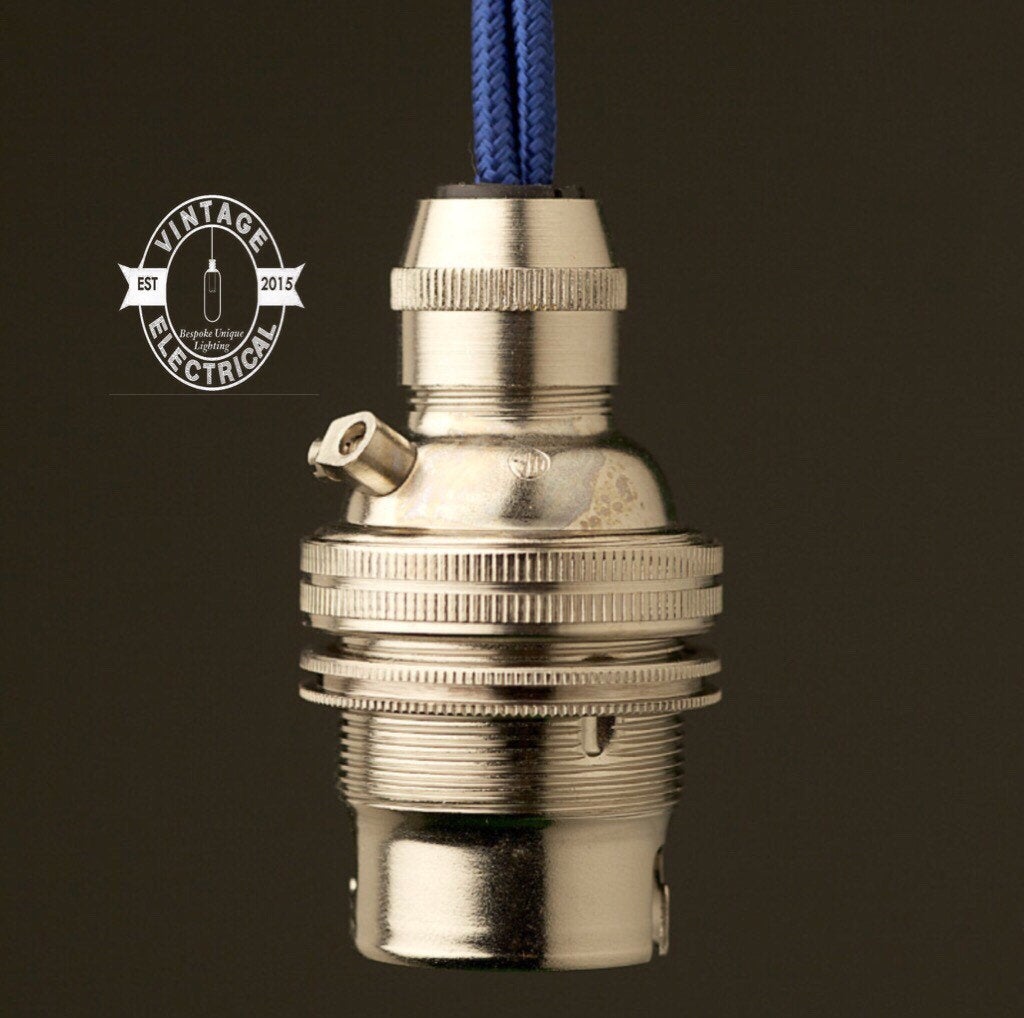 Nickel Pendant Lampholder Bayonet B22 fitting