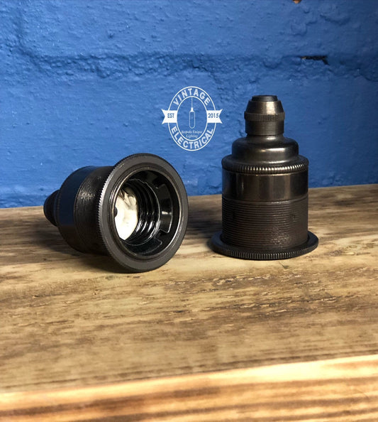 E27 Period Bronze Pewter Black Pendant Lampholder | Bayonet e27 Fitting With Cable Grip