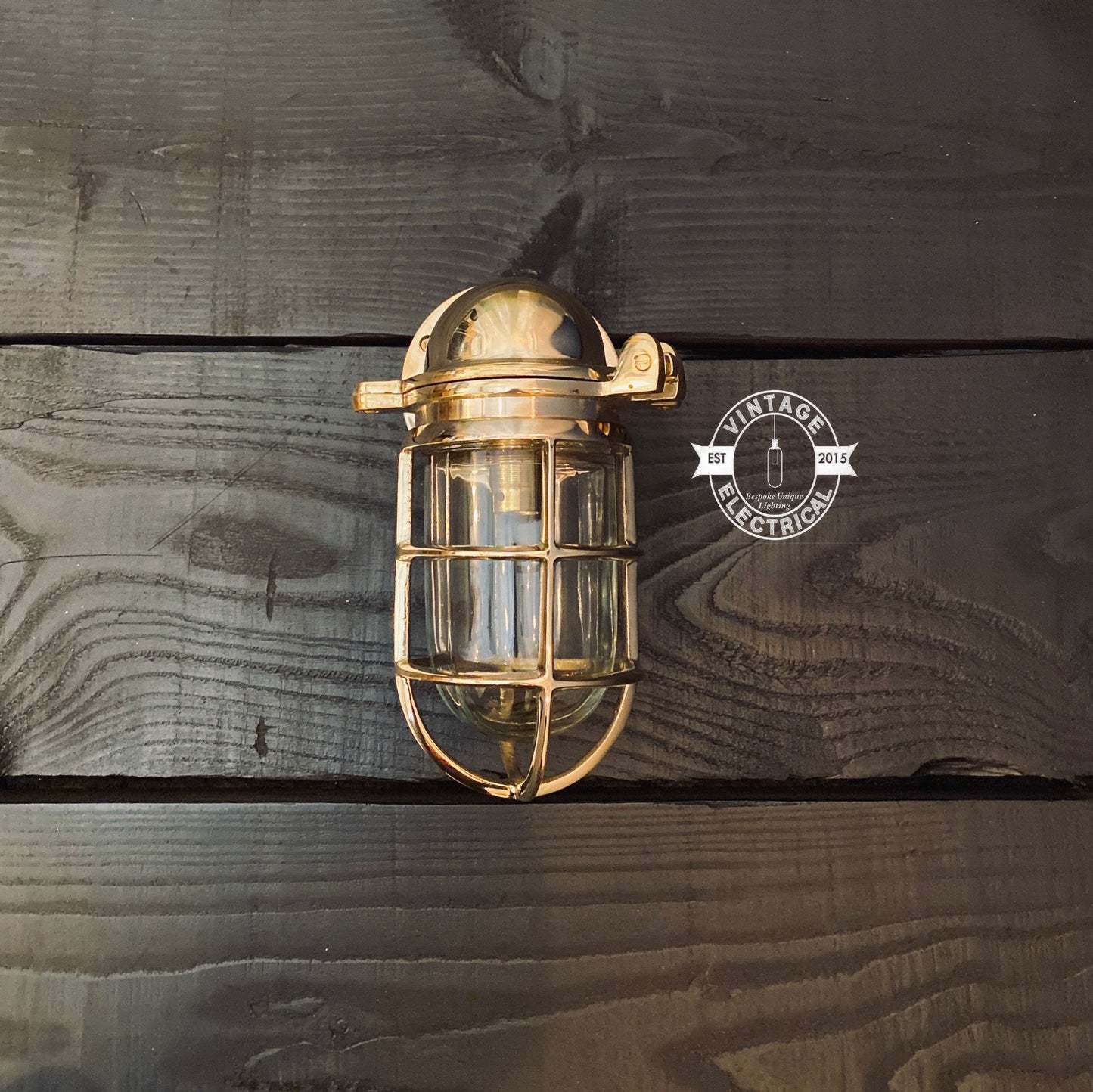 Happisburgh ~ Solid Brass Sconce Swan Neck Industrial Cargo Ship Marine Outdoor Bulkhead Hand Crafted Wall Light Nautical **Factory Second**