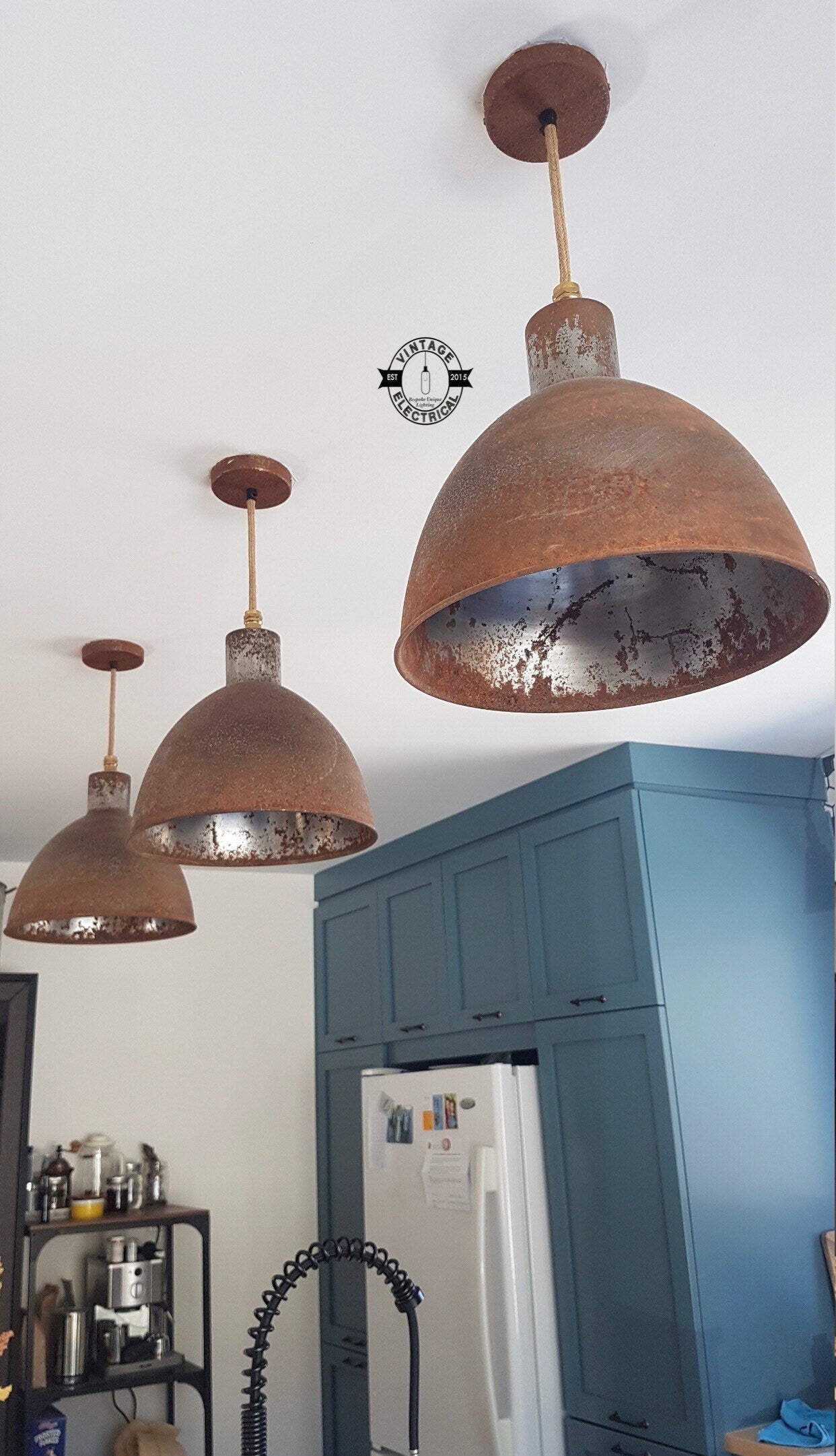 Warham ~ Rusted Solid Steel Industrial Shade Light | Ceiling Dining Room | Kitchen Table | Vintage **Shade Only**