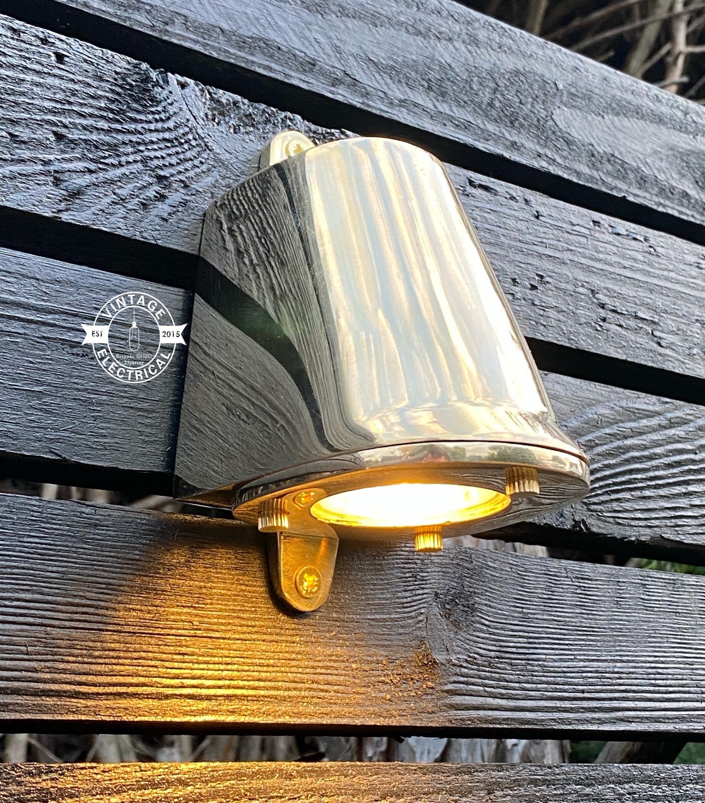 Holt ~ Outdoor & Bathroom Mast Down Wall Light LED Solid Brass | 5 Inch
