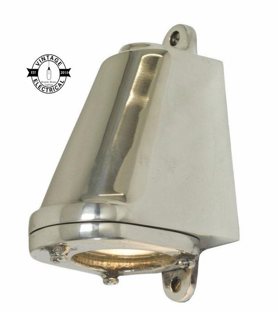 Holt ~ Polished Aluminium | Mast Down Light Industrial Ship Sconce Marine Bulkhead Hand Crafted Wall Nautical Passage Way Philips 3.8W LED