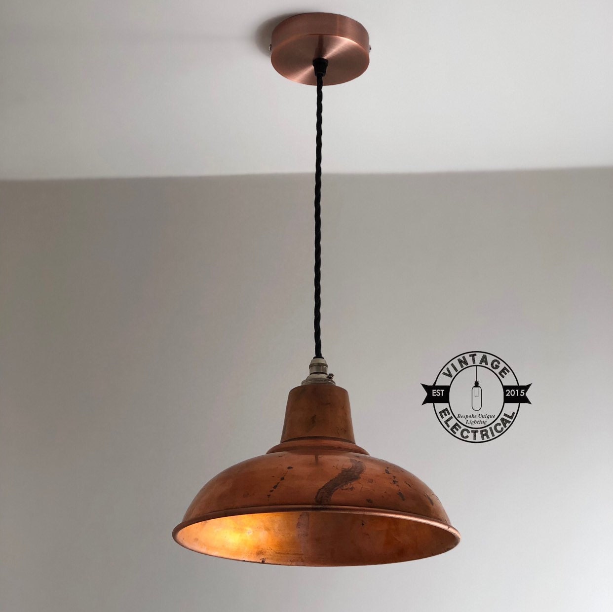 Salthouse ~ Solid Steel Industrial Shade Pendant Set Light | Ceiling Dining Room | Kitchen Table | Vintage Edison Filament Bulb | 10 Inch