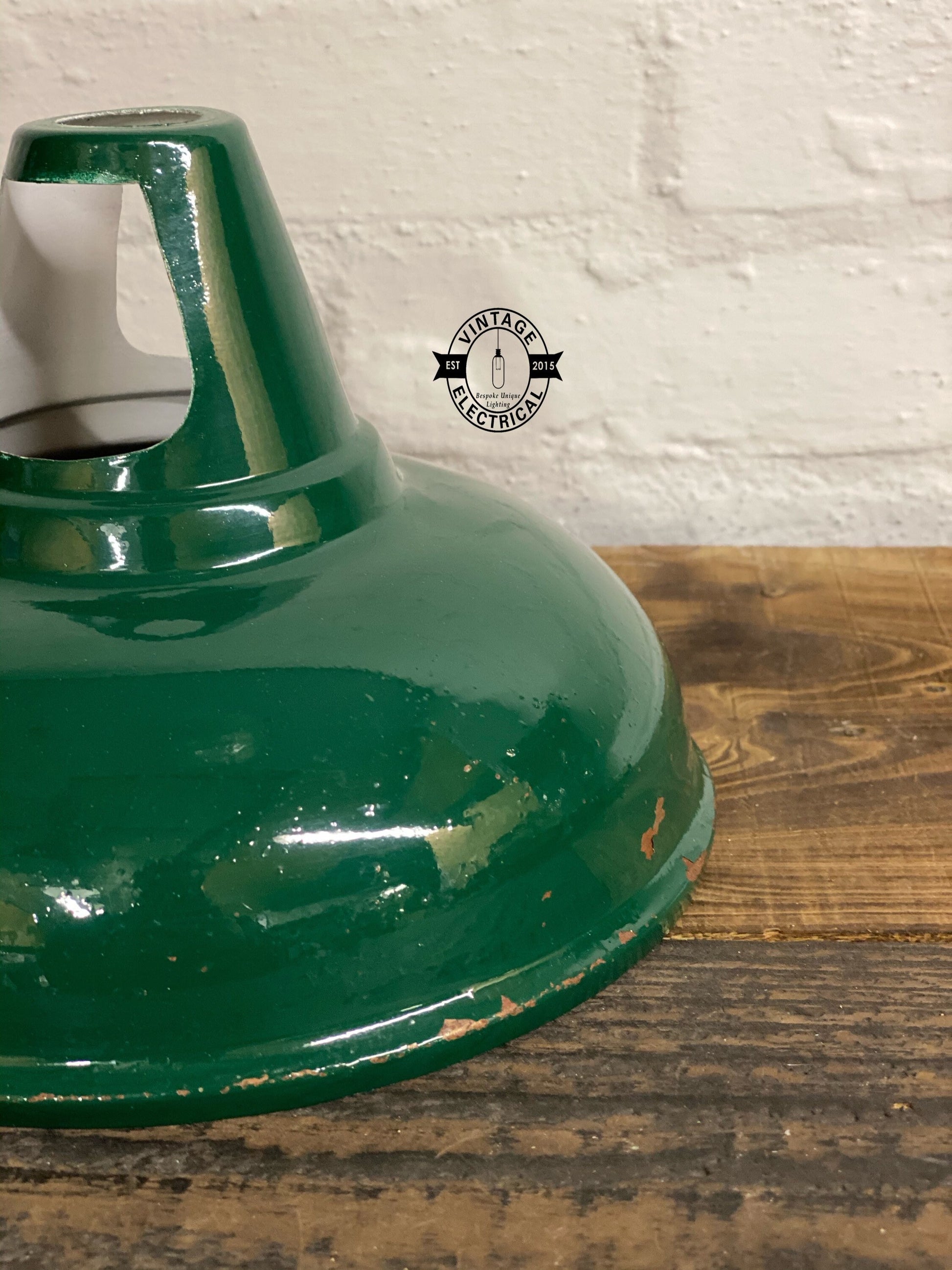 Cawston ~ Small Racing Green Solid Shade 1932 Design Pendant Set Light | Ceiling Dining Room | Kitchen Table | ** Vintage Look **