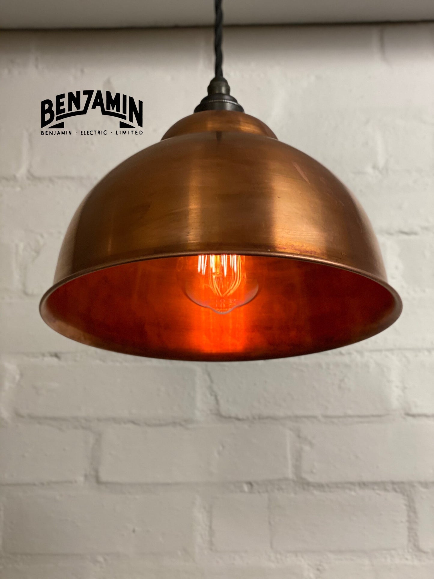 Morley XL ~ Copper Industrial factory shade light ceiling dining room kitchen table vintage edison filament lamps pendant bar