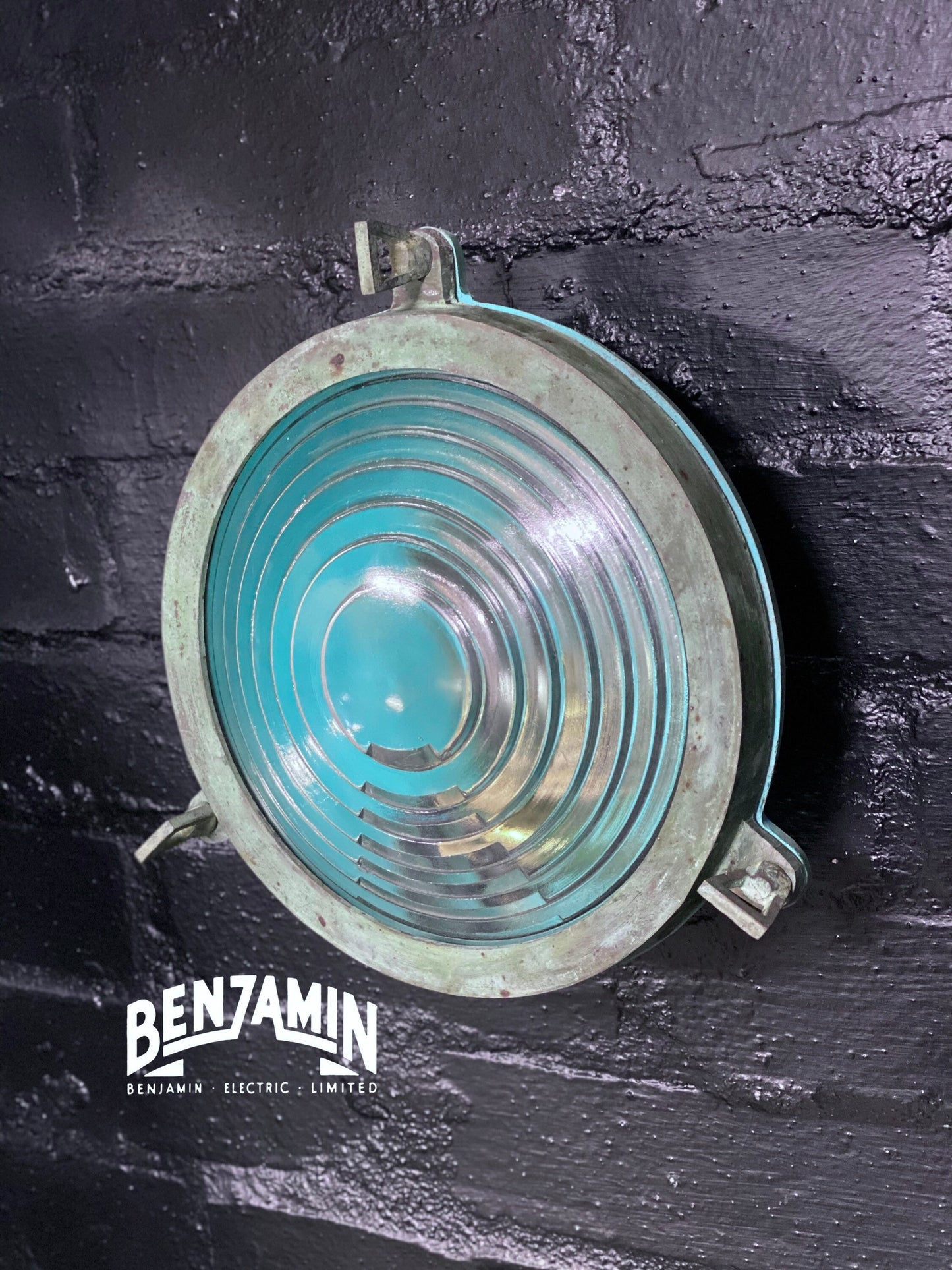 Wroxham ~ Verdigris Solid Brass Round Bulkhead Industrial Wall Light | Ceiling Bathroom | Outdoor Garden | lighthouse Vintage Filament Bulb