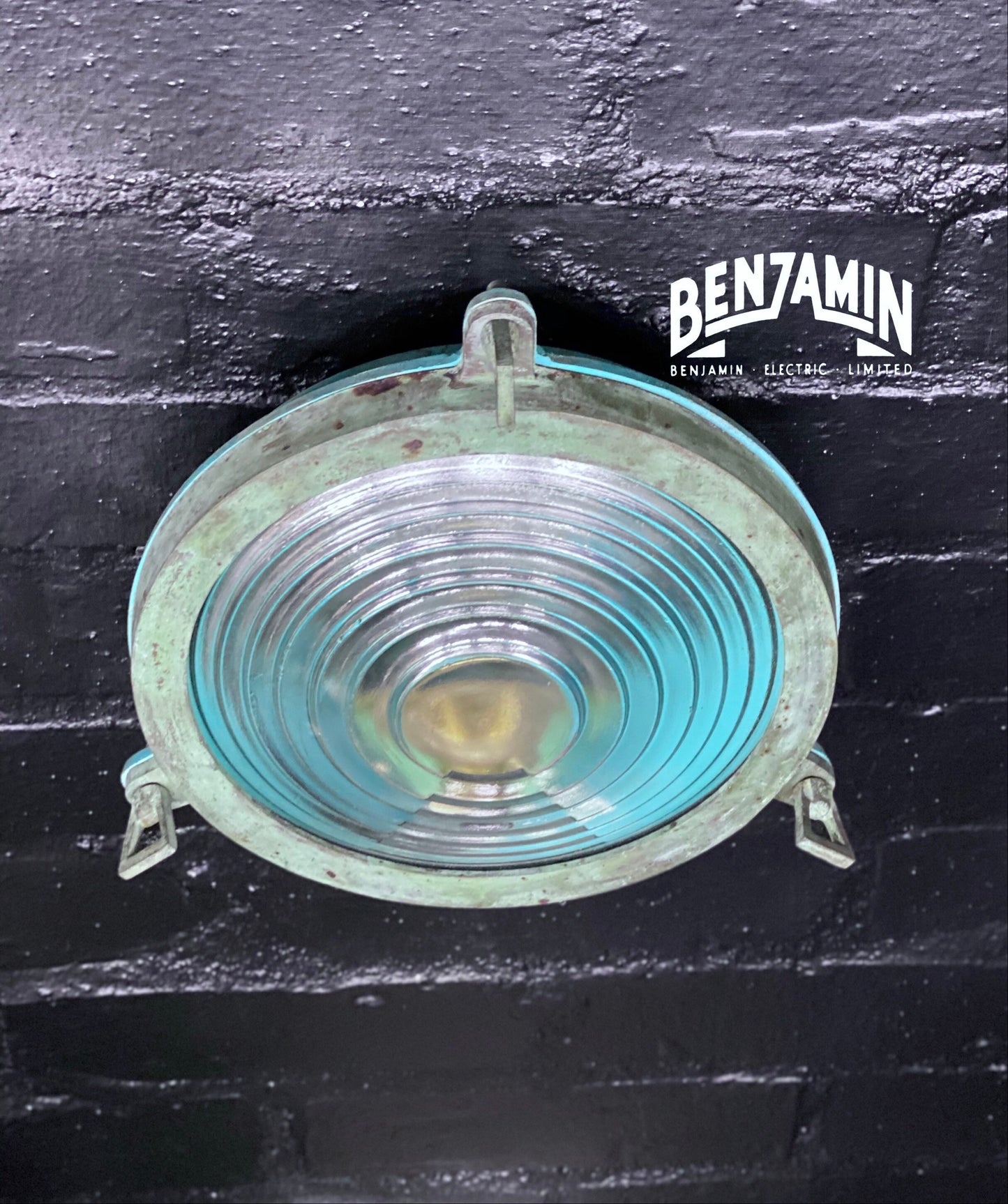 Wroxham ~ Verdigris Solid Brass Round Bulkhead Industrial Wall Light | Ceiling Bathroom | Outdoor Garden | lighthouse Vintage Filament Bulb