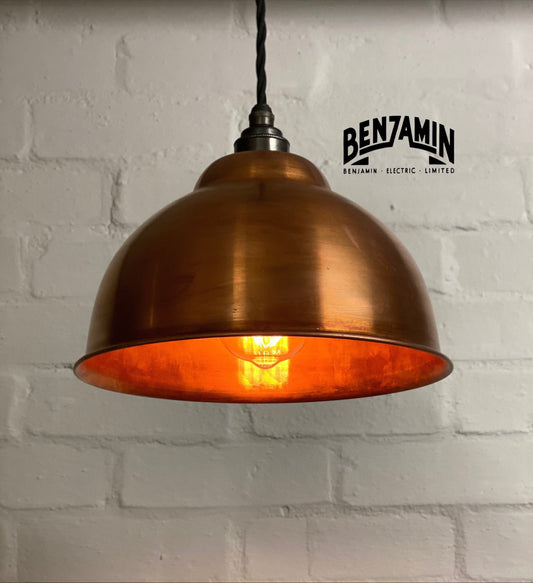 Morley XL ~ Copper Industrial factory shade light ceiling dining room kitchen table vintage edison filament lamps pendant bar