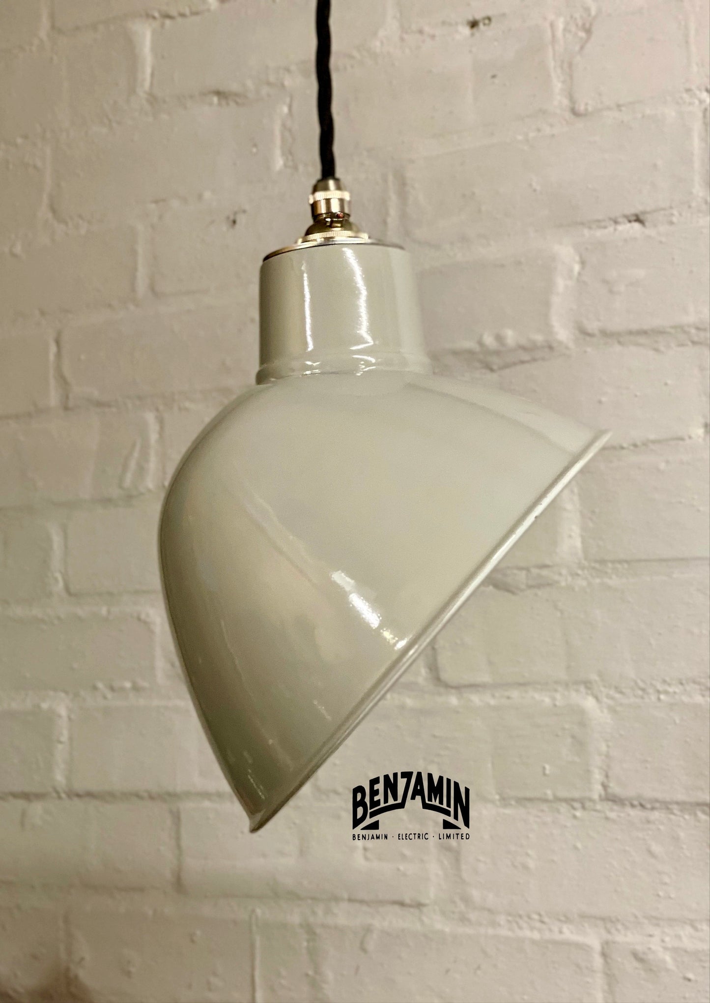 Stratton ~ Original Grey Solid Parabolic Shade Design Pendant Set Light | Ceiling Dining Room | Kitchen Table | Vintage Industrial