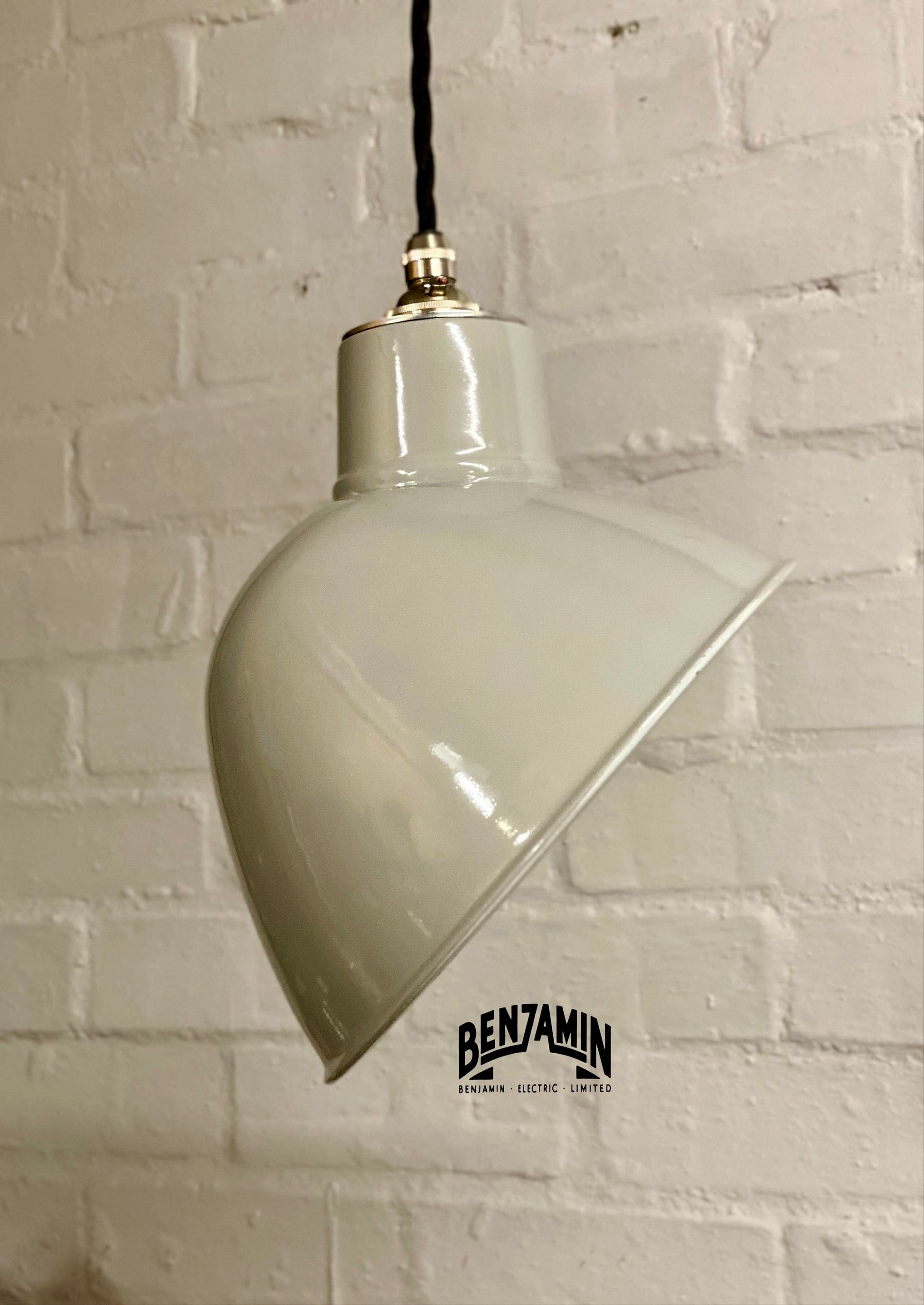 Stratton ~ Original Grey Solid Parabolic Shade Design Pendant Set Light | Ceiling Dining Room | Kitchen Table | Vintage Industrial