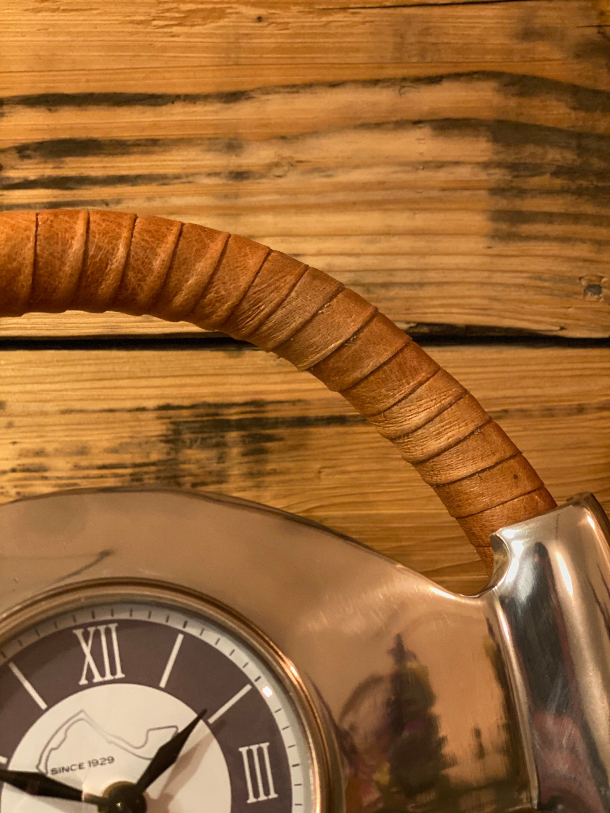 Maxlume ~ Monaco Grandprix Racing Steering Wheel Clock Genuine Leather 1929 Classic Car