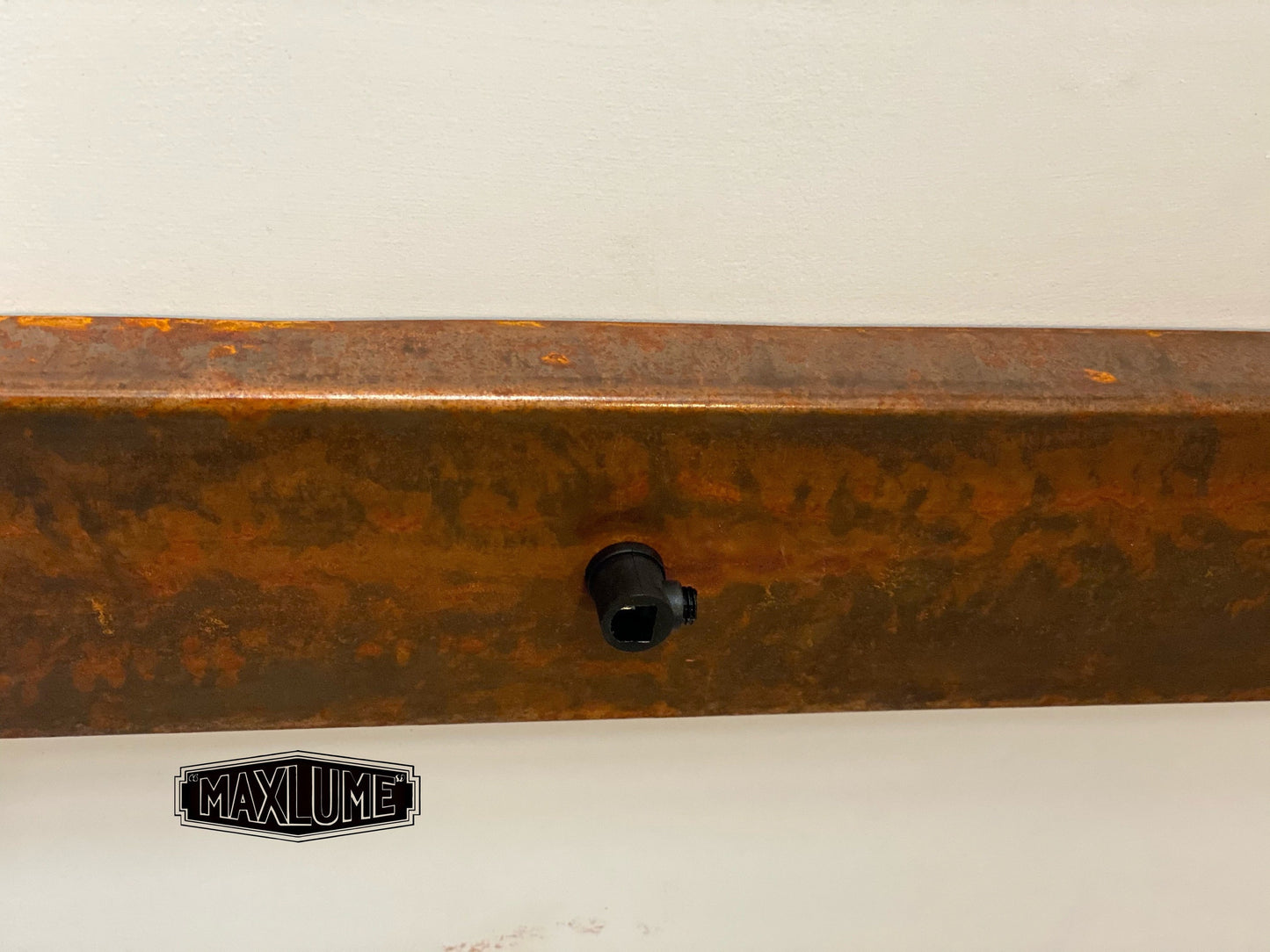 Maxlume ~ Rectangular 3 Outlet Ceiling Rose Solid Steel Rusted Copper