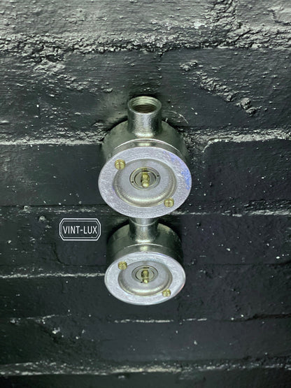 Double Gang Solid Cast Conduit Metal Light Switch Industrial 2 Way - BS EN Approved Vintage Crabtree 1950’s Style