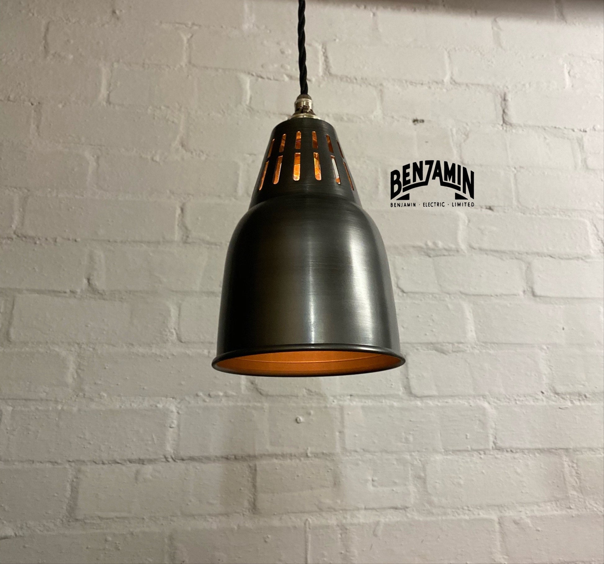 Coltishall ~ 3 x Pewter Grey Shades Design Pendant Set Track Light | Ceiling Dining Room | Kitchen Table | Vintage Industrial