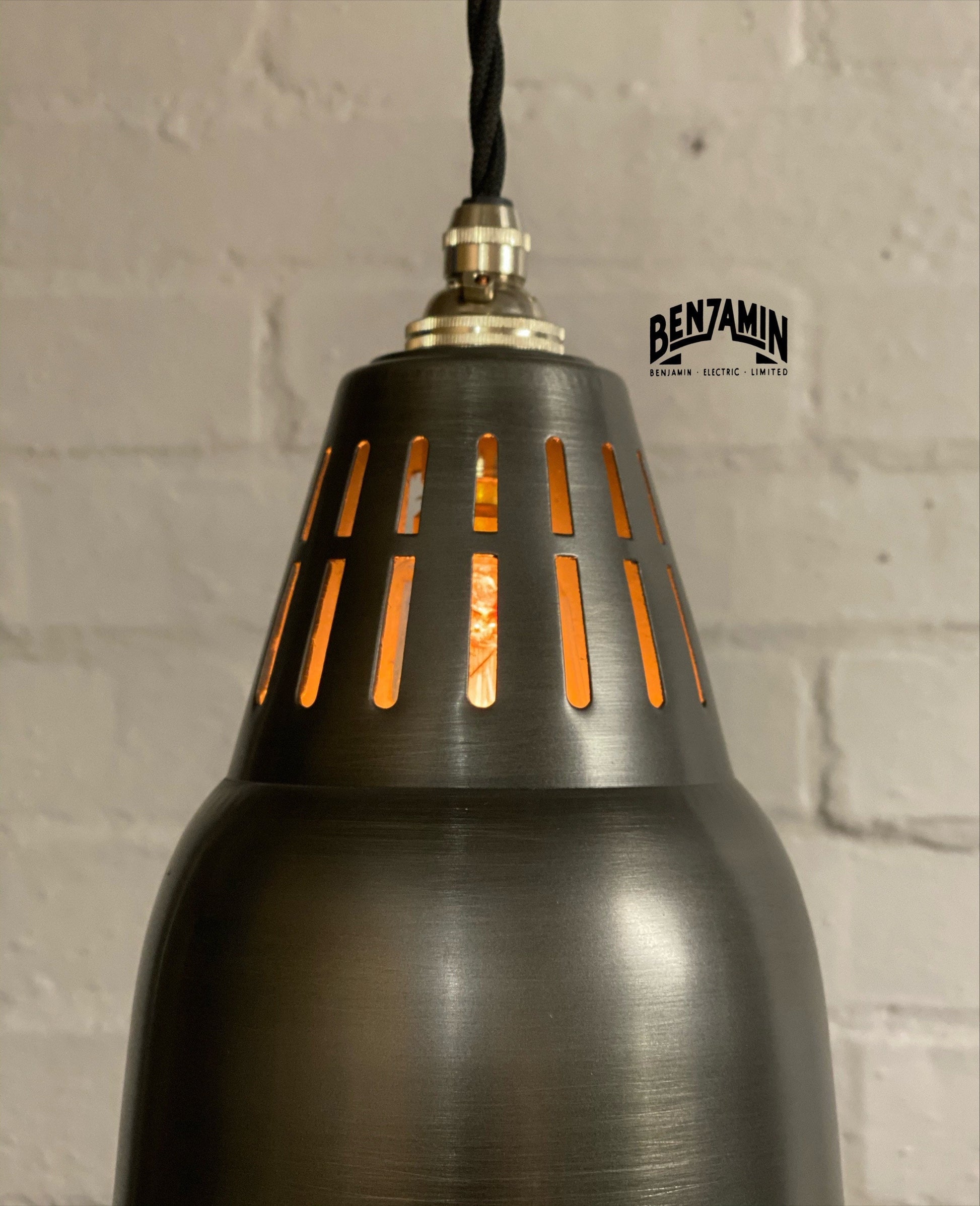 Coltishall ~ 3 x Pewter Grey Shades Design Pendant Set Track Light | Ceiling Dining Room | Kitchen Table | Vintage Industrial