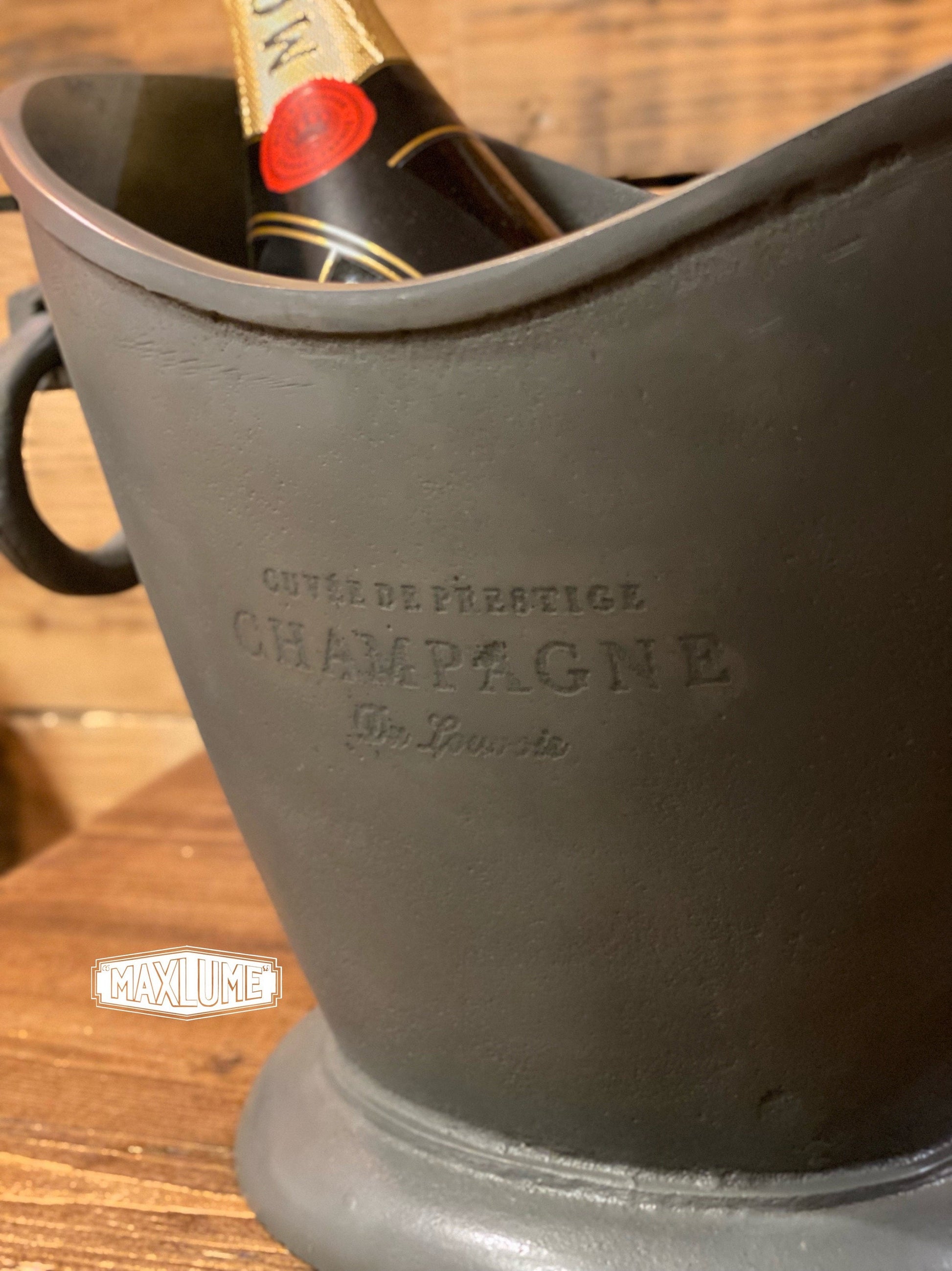 Maxlume ~ Pewter Zinc Solid Cast Engraved Champagne Ice Bucket | Wine Cooler