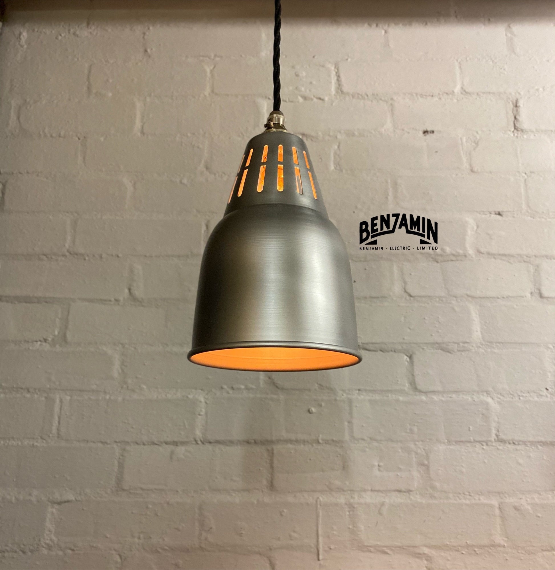 Coltishall ~ 3 x Galvanised Silver Shades Design Pendant Set Track Light | Ceiling Dining Room | Kitchen Table | Vintage Industrial