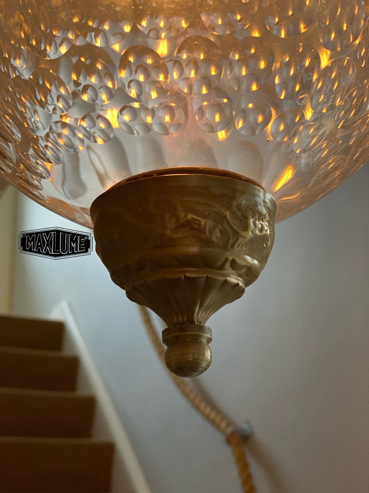 Maxlume ~ Bell Jar Glass Globe Lantern Luxury Chandelier Light ceiling dining room Antique Bronze Georgian Ceiling Pendant
