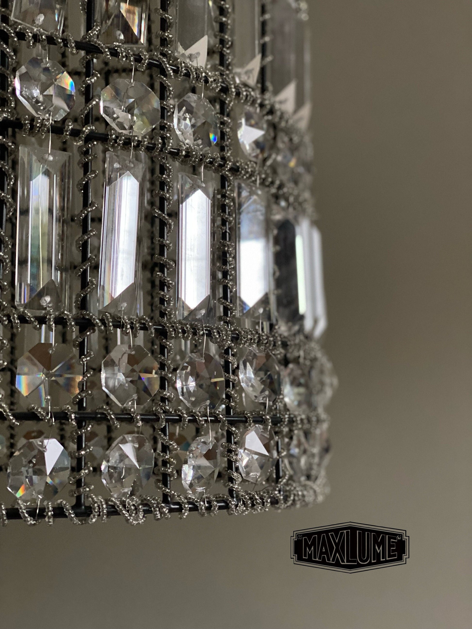 Bixley ~ XL French Glass Bird Cage Luxury Chandelier Light Dining Room Ceiling Pendant