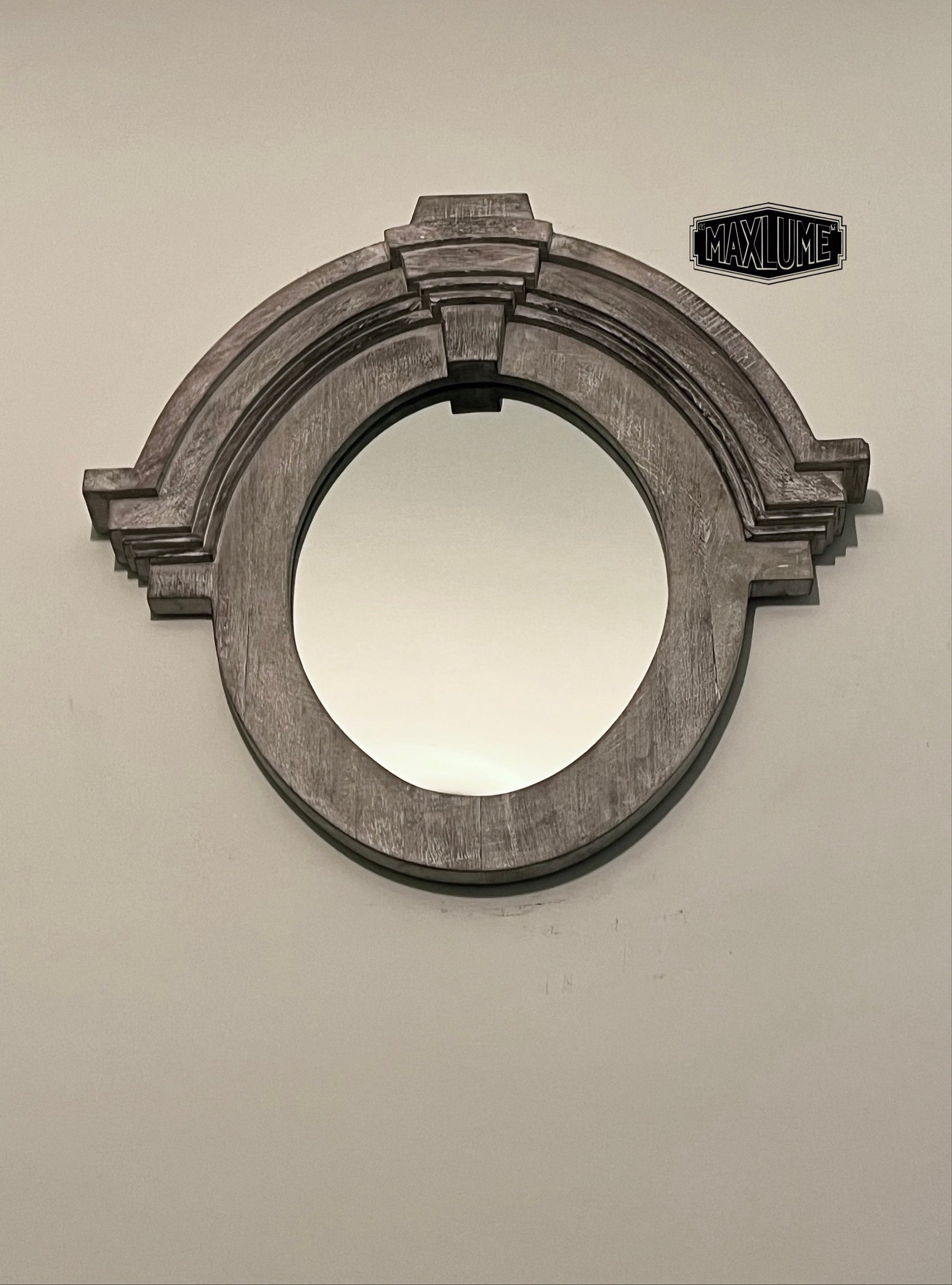 Maxlume ~ Mansard Arched Mirror | Solid White Washed Mango Wood | Christmas Gift Idea