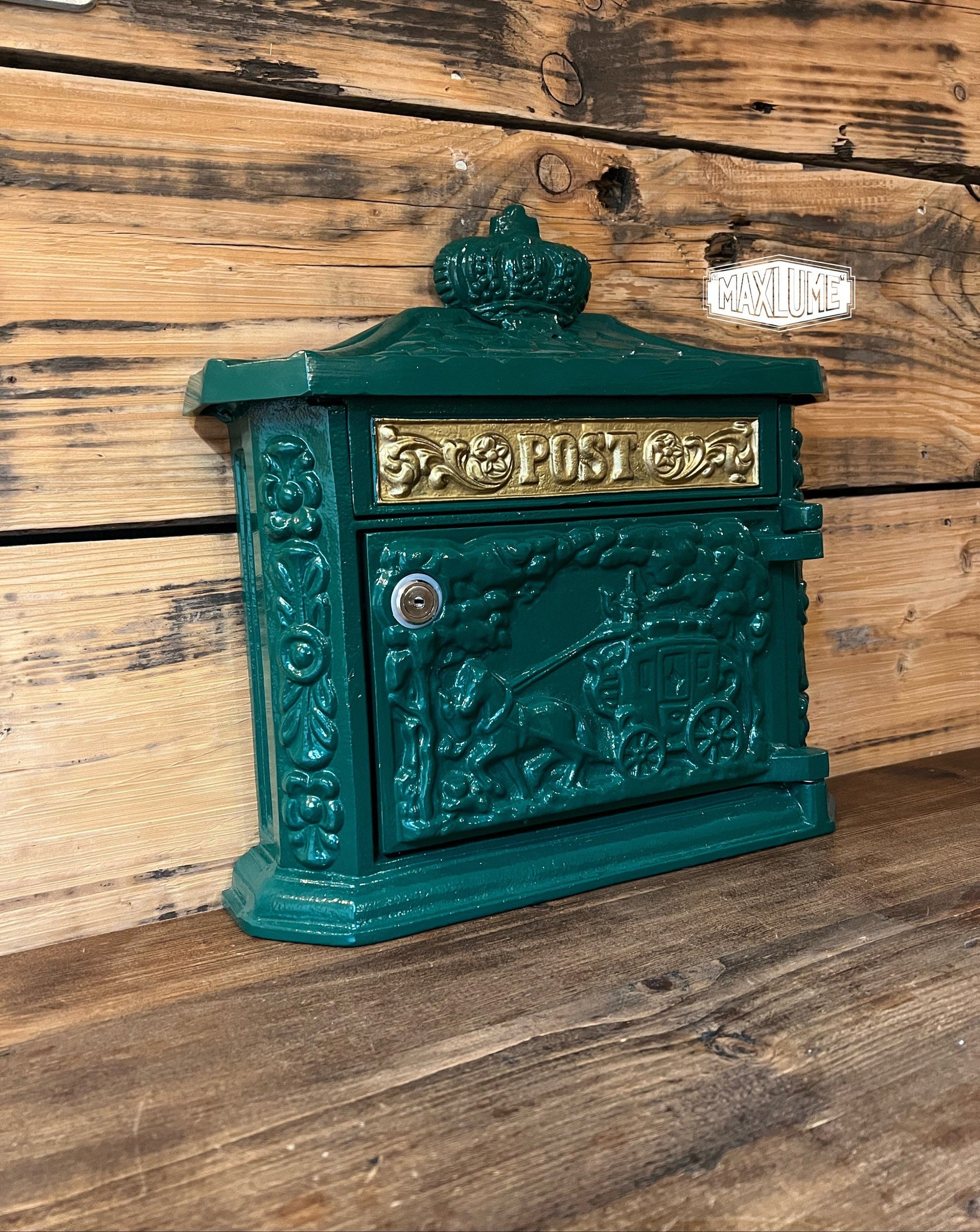 Maxlume ~ Solid Wall Mounted Post Box In Green