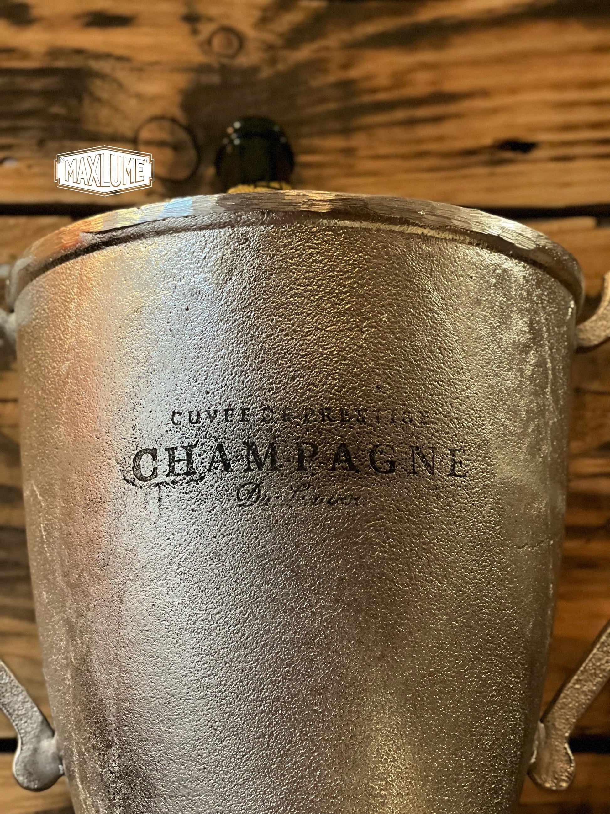 Maxlume ~ Trophy Solid Cast Engraved Champagne Ice Bucket | Wine Cooler | Christmas Gift