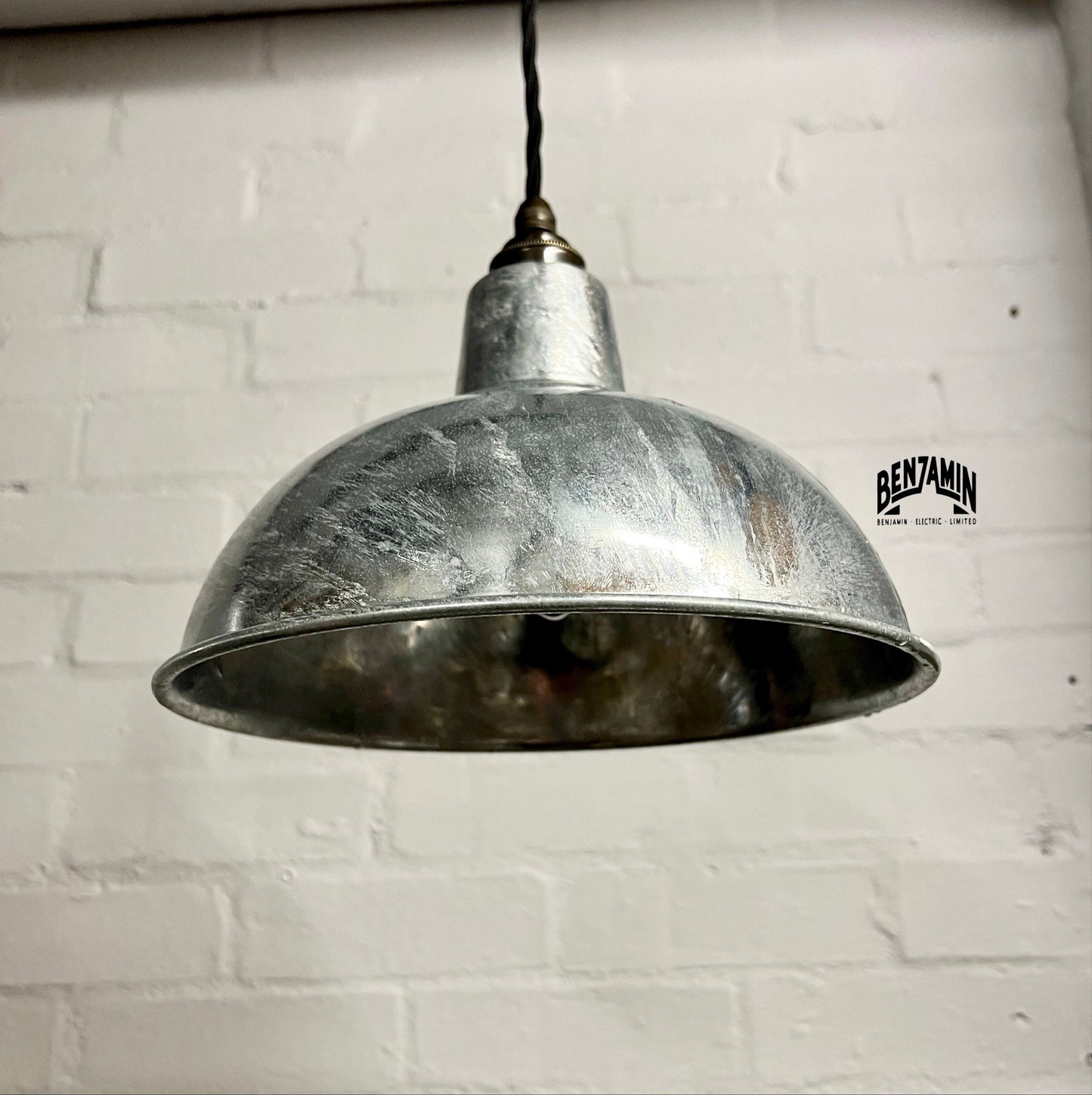 Salthouse ~ 3 x Galvanised Shade Pendant Set Track Light | Dining Room | Kitchen Table | Vintage