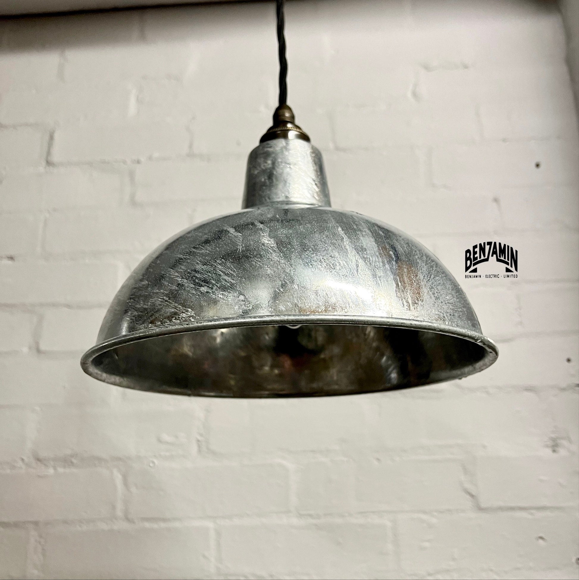 Salthouse ~ 3 x Galvanised Shade Pendant Set Track Light | Dining Room | Kitchen Table | Vintage