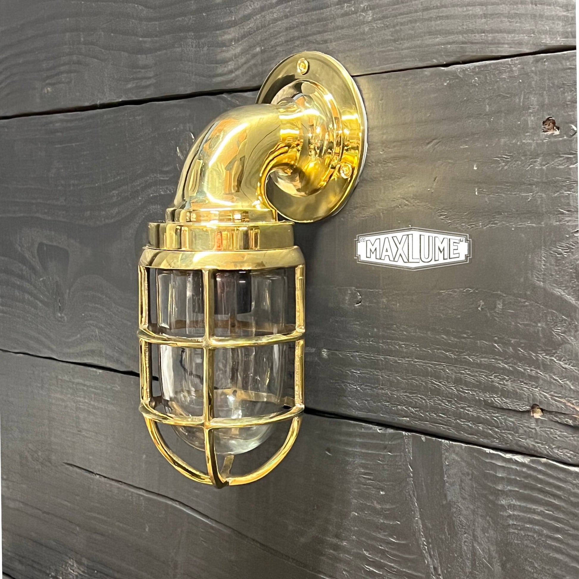 Beachamwell ~ Bulkhead Outdoor & Bathroom Wall Light | Solid Brass | 10.5 Inch