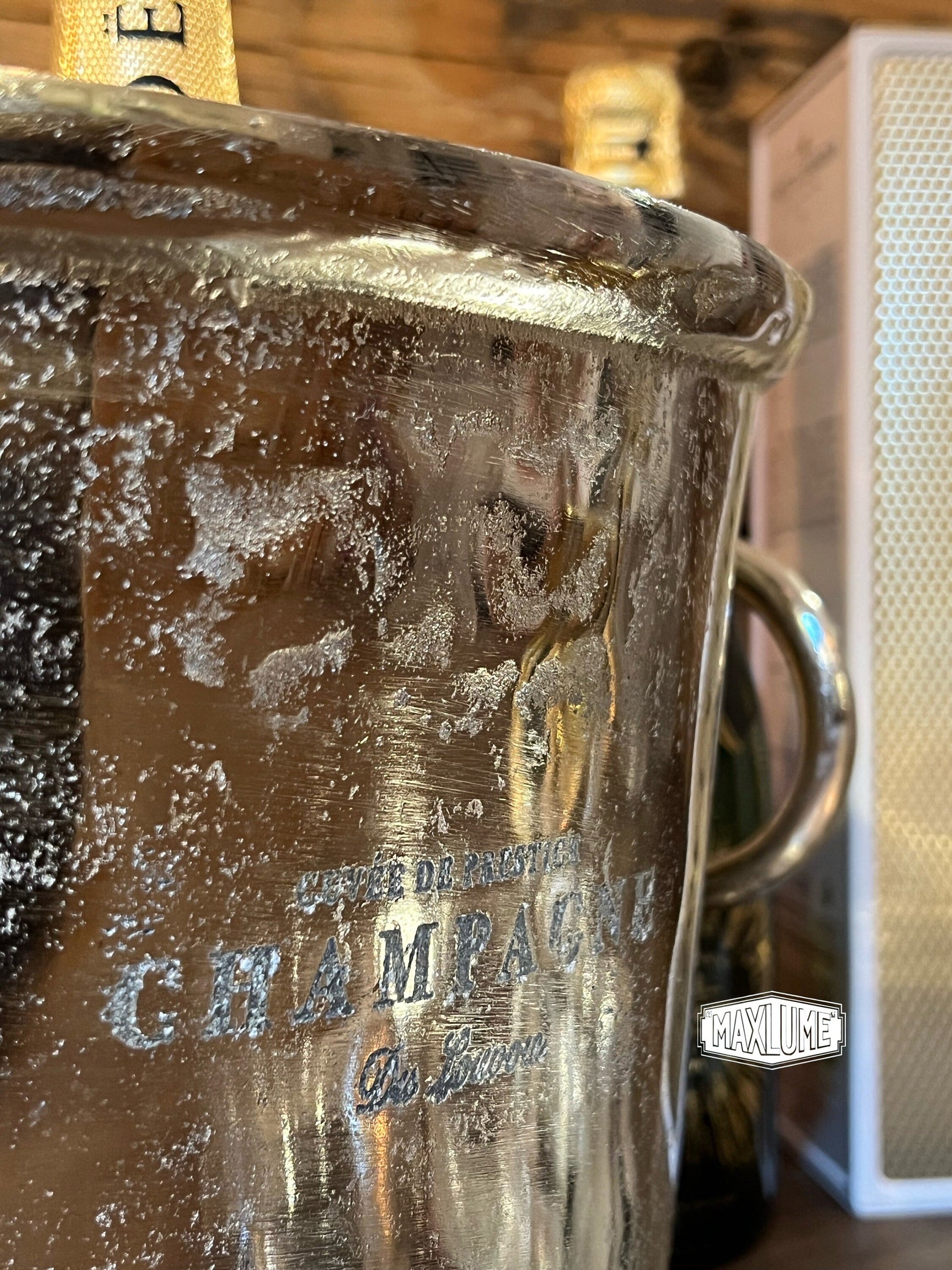 Maxlume ~ Great Gatsby ~ Solid Cast Engraved Champagne Ice Bucket | Wine Cooler **Factory Second**