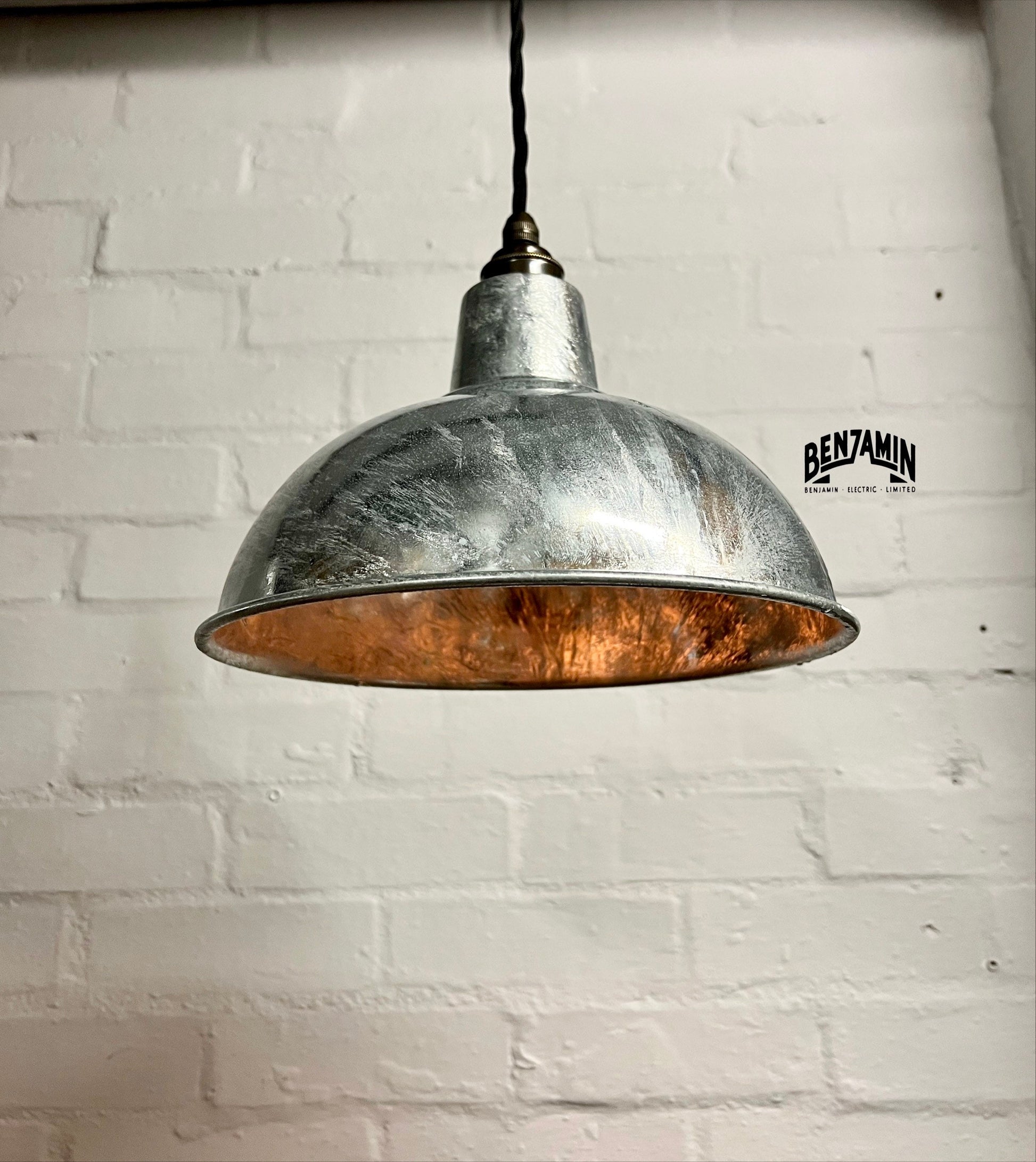 Salthouse ~ 3 x Galvanised Shade Pendant Set Track Light | Dining Room | Kitchen Table | Vintage