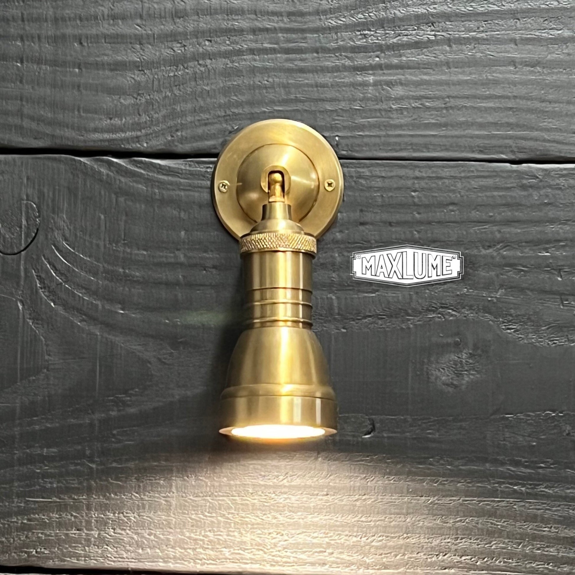 Solid Brass Short Adjustable Arm Industrial Wall Light | Spot light | Commercial | Bedroom Reading Table | Kitchen Table | Vintage