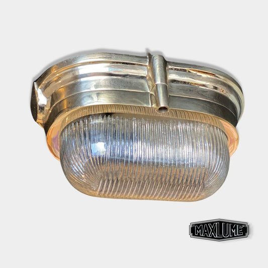 Ranworth ~ Solid Brass Industrial Cast Aluminium Bulkhead Wall Light | Ceiling Bathroom | Outdoor Garden | Vintage Edison Filament Bulb