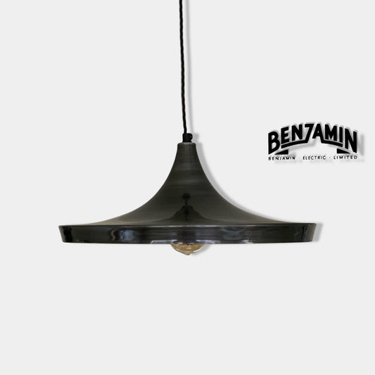 Beetley ~ Shade Only Pewter Grey Solid Steel Shade light | Industrial Factory ceiling dining room kitchen vintage beat