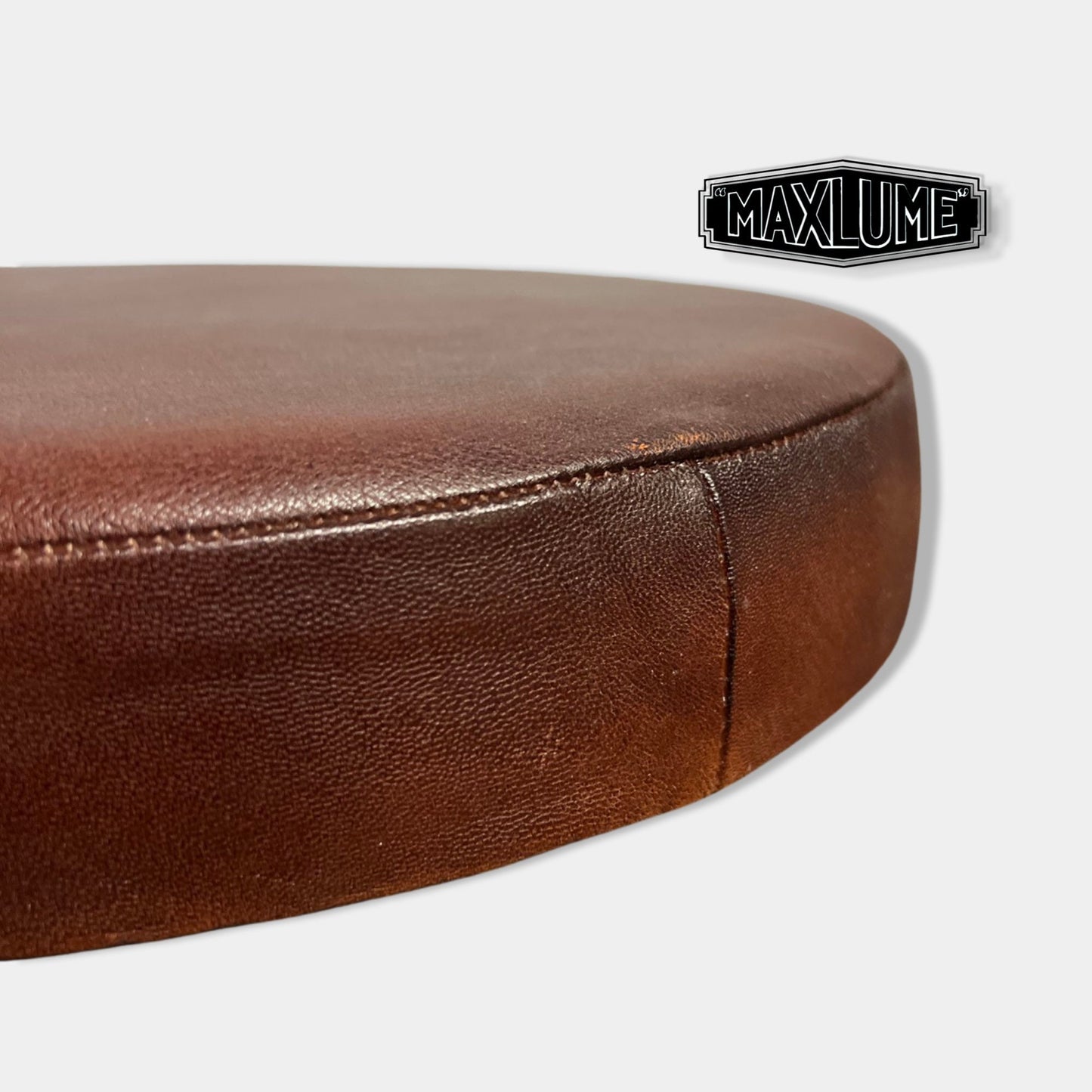 New Genuine Leather Oxblood Industrial Solid Bar Stool Base | Vintage Style | Solid Cast Metal