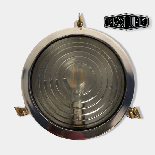 Wroxham ~ Solid Aluminium Round Bulkhead Industrial Wall Light | Ceiling Bathroom | Outdoor Garden | Vintage