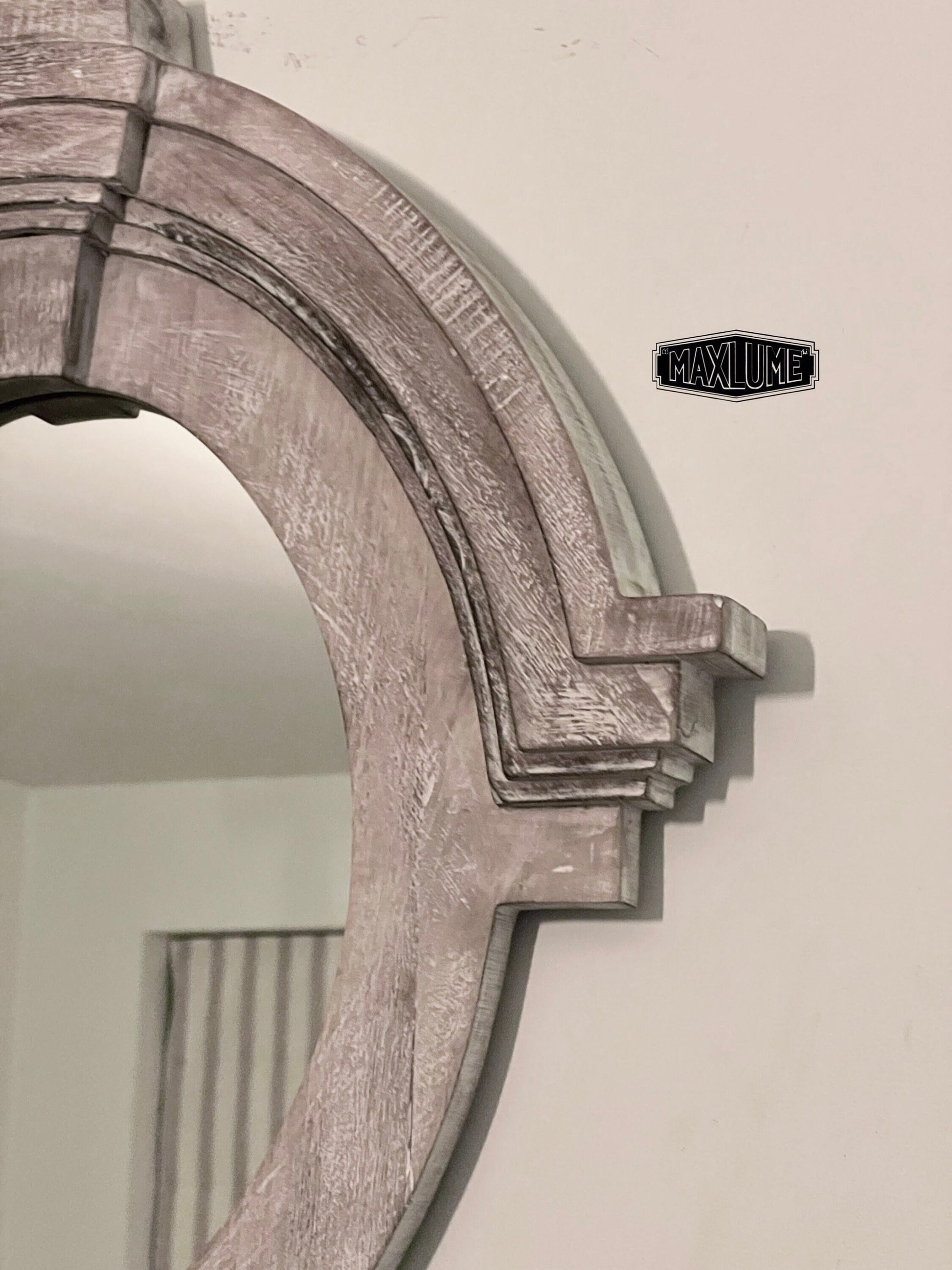 Maxlume ~ Mansard Arched Mirror | Solid White Washed Mango Wood | Christmas Gift Idea