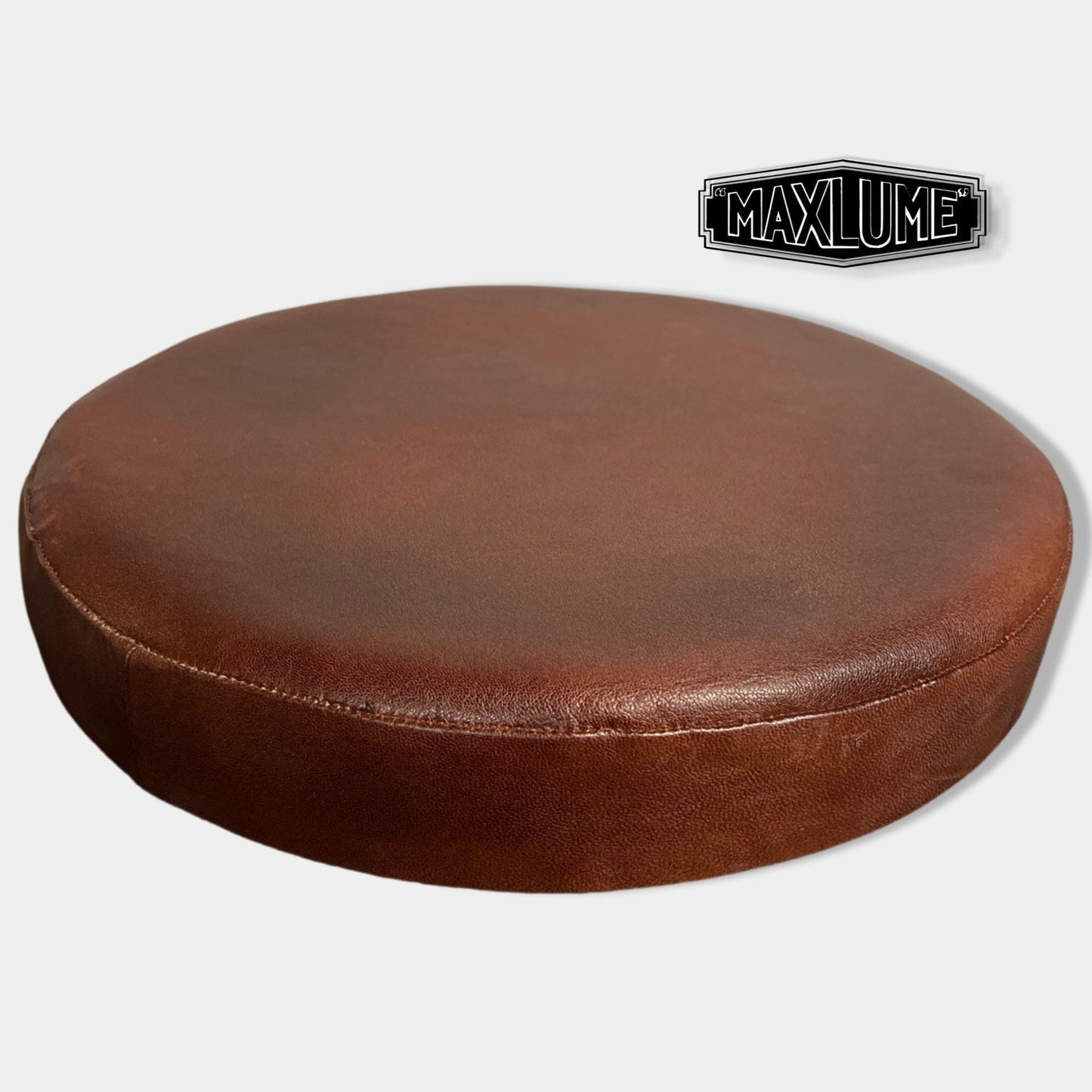 New Genuine Leather Oxblood Industrial Solid Bar Stool Base | Vintage Style | Solid Cast Metal