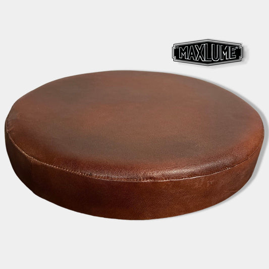 New Genuine Leather Oxblood Industrial Solid Bar Stool Base | Vintage Style | Solid Cast Metal
