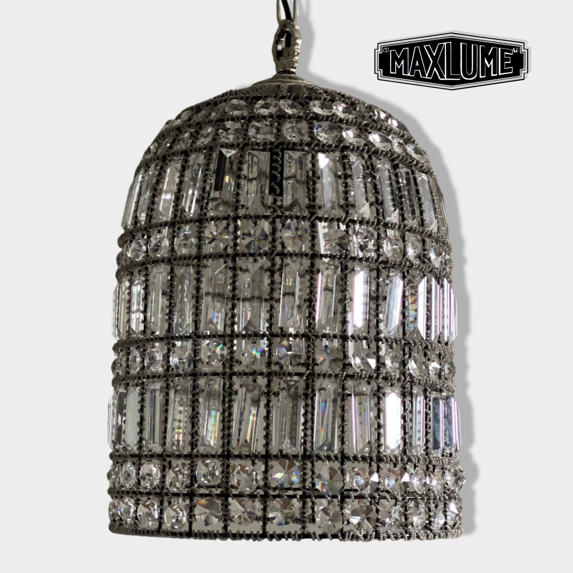 Bixley ~ XL French Glass Bird Cage Luxury Chandelier Light Dining Room Ceiling Pendant