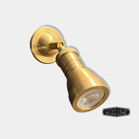 Solid Brass Short Adjustable Arm Industrial Wall Light | Spot light | Commercial | Bedroom Reading Table | Kitchen Table | Vintage