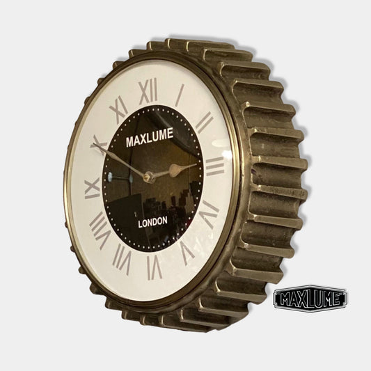 Maxlume ~ Crank Solid Cast Industrial Clock Nautical
