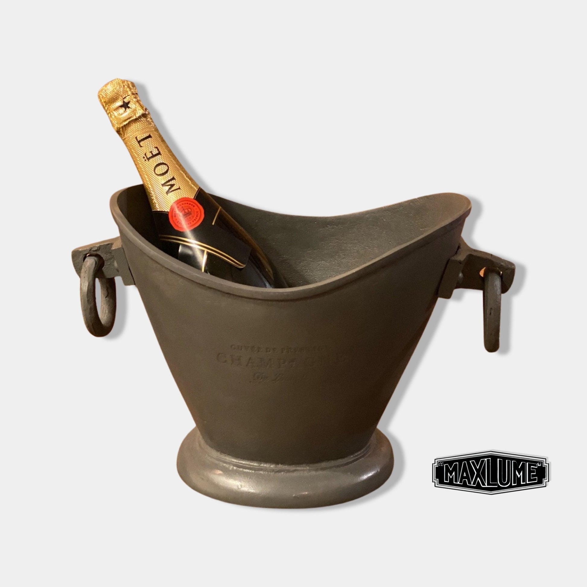 Maxlume ~ Pewter Zinc Solid Cast Engraved Champagne Ice Bucket | Wine Cooler